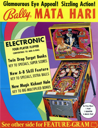 Flipper de collection Mata Hari de Bally Midway chez Alda-jeux.fr